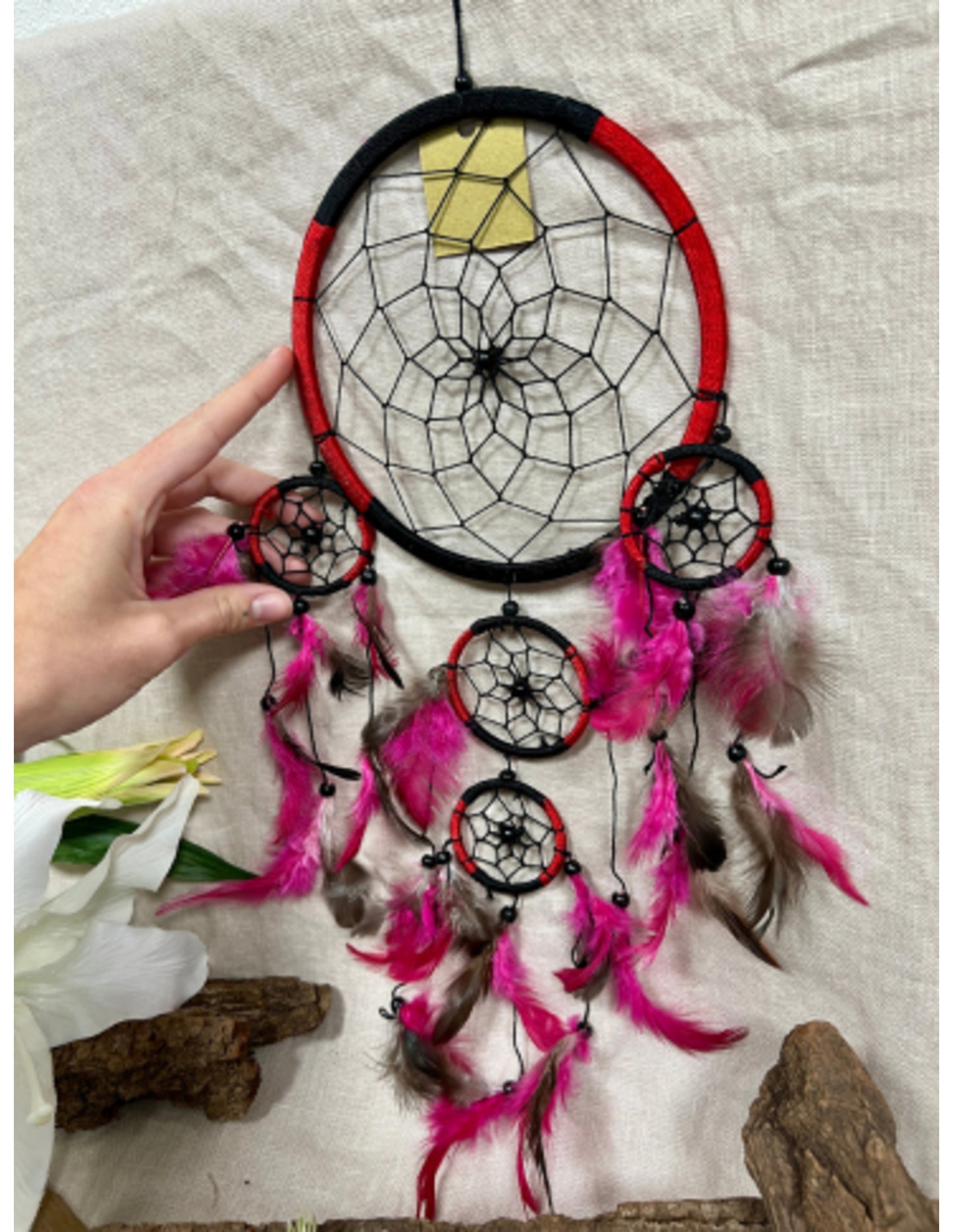 Image for dromenvanger-17-cm-rood-zwart-dreamcatcher_1.jpg