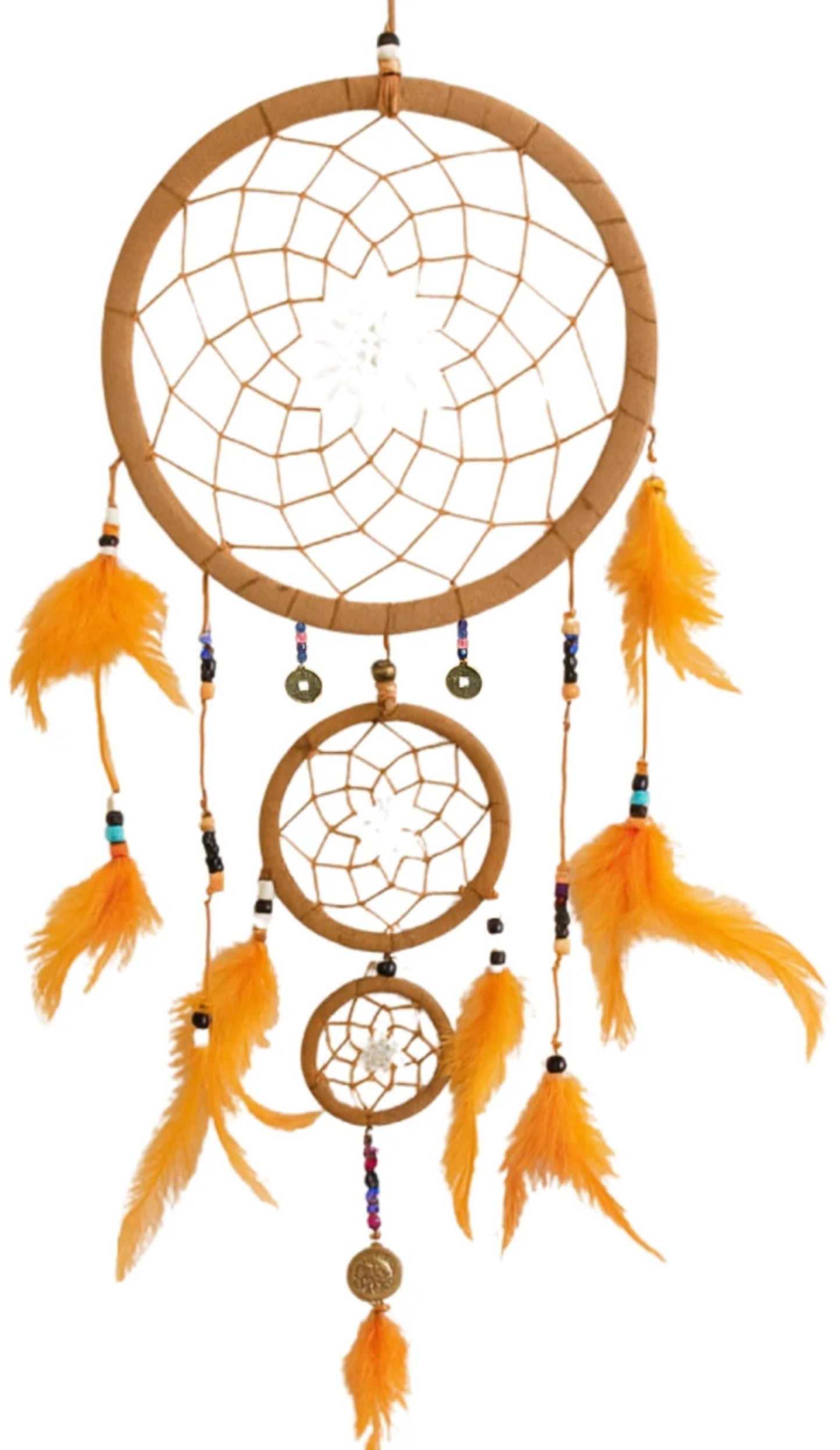 Image for dromenvanger-22-cm-bruinoranje-3-ringen-met-geluksmuntjes.jpg