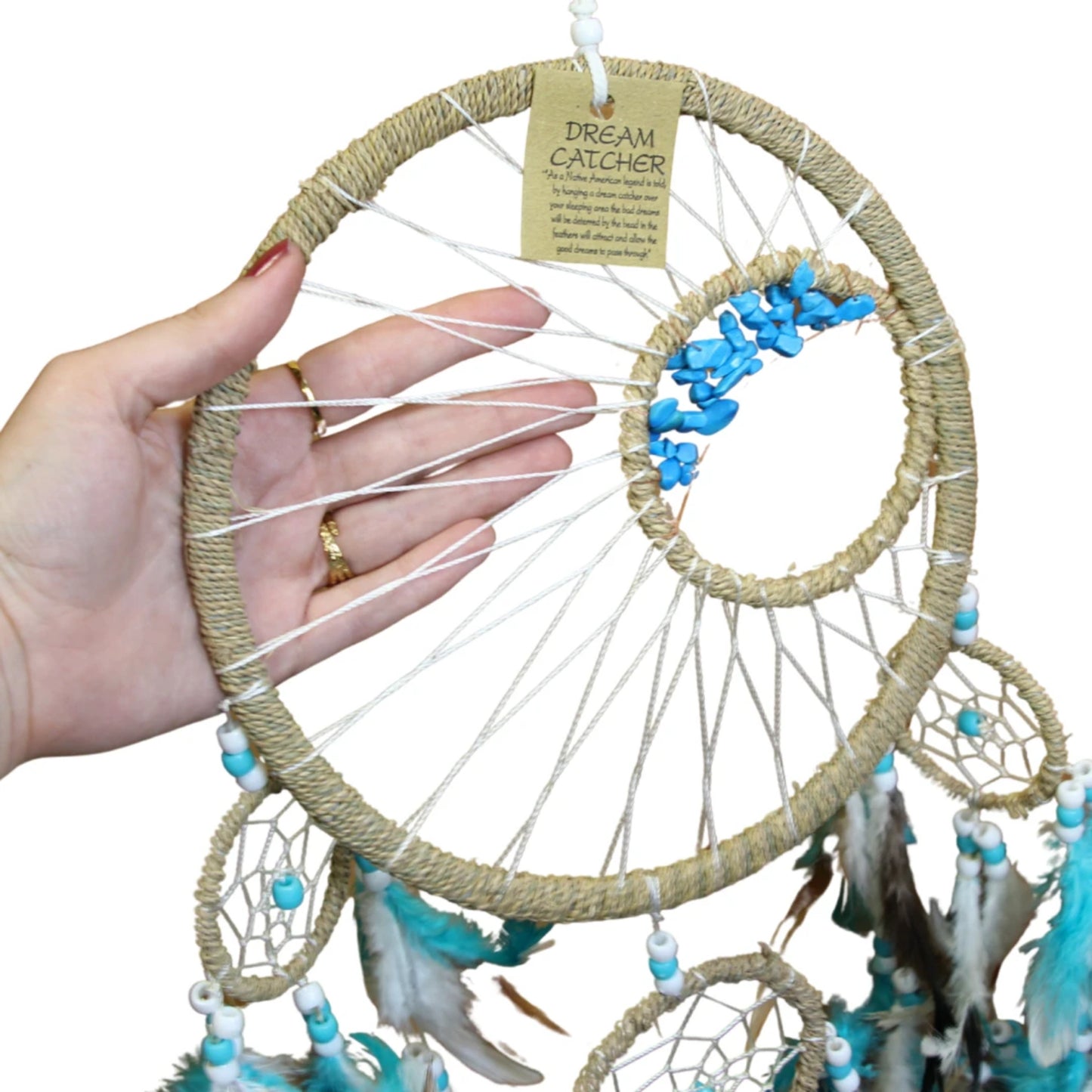 Image for dromenvanger-22-cm-turquoise-steentjes-met-veren-5-ringen_3.jpg
