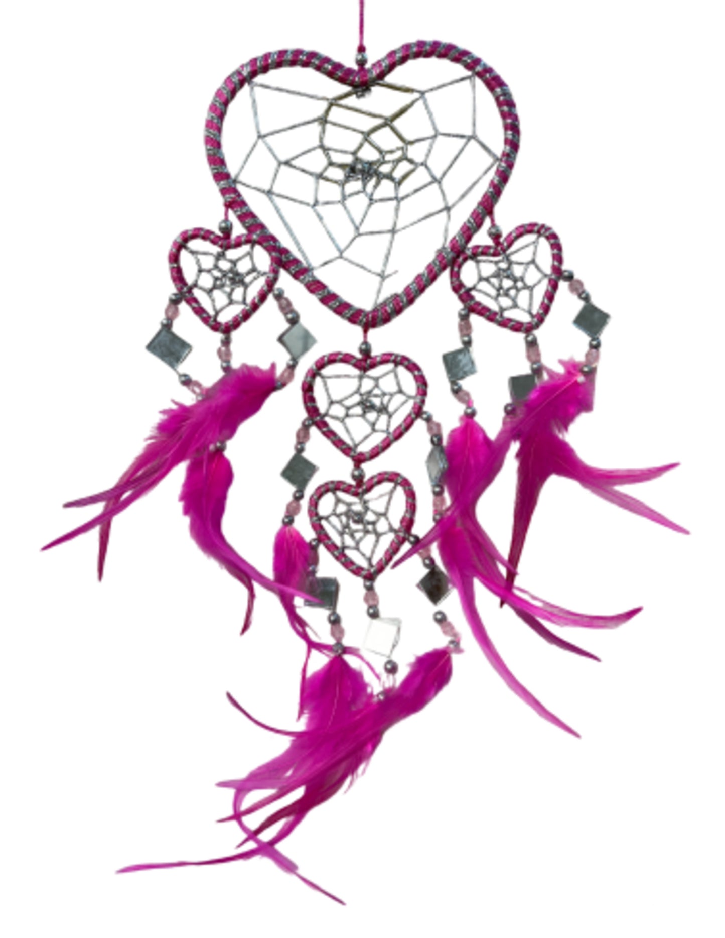 Image for dromenvanger-hartje-met-spiegels-roze-11-cm-dreamcatcher.jpg