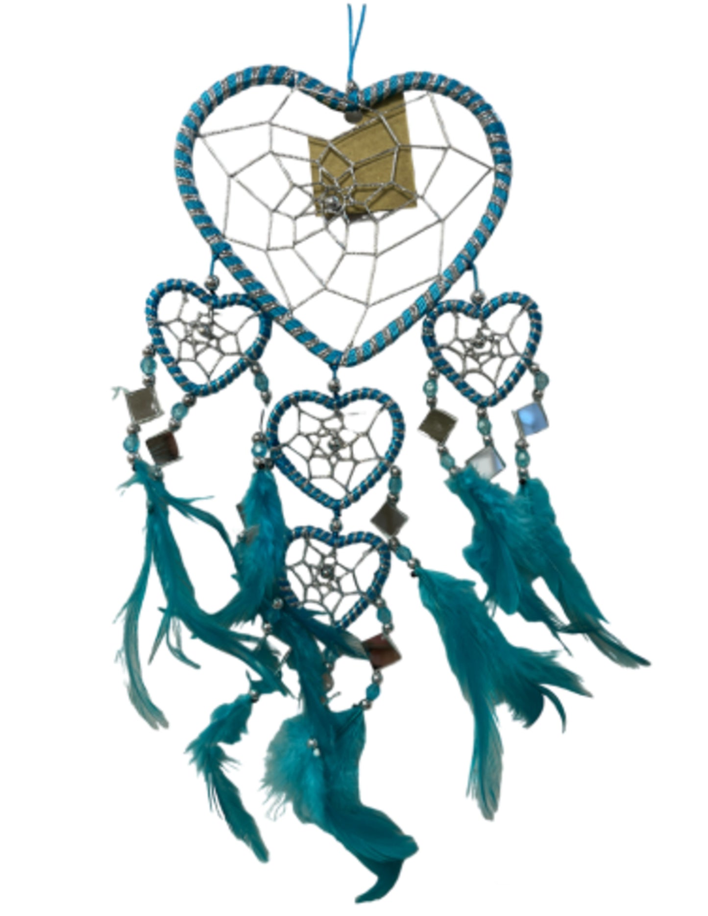 Image for dromenvanger-hartje-met-spiegels-turquoise-11-cm-dreamcatcher.jpg
