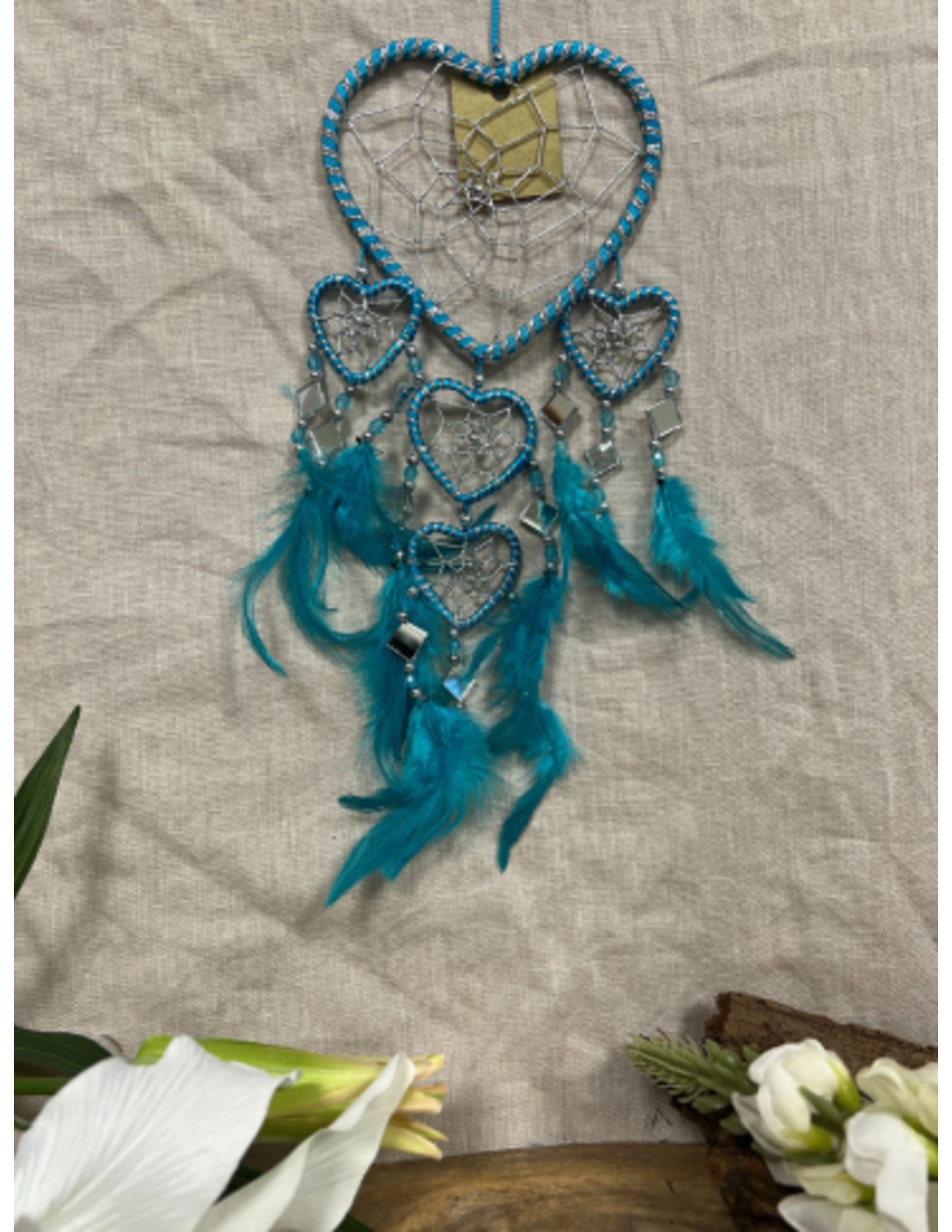 Image for dromenvanger-hartje-met-spiegels-turquoise-11-cm-dreamcatcher_3.jpg