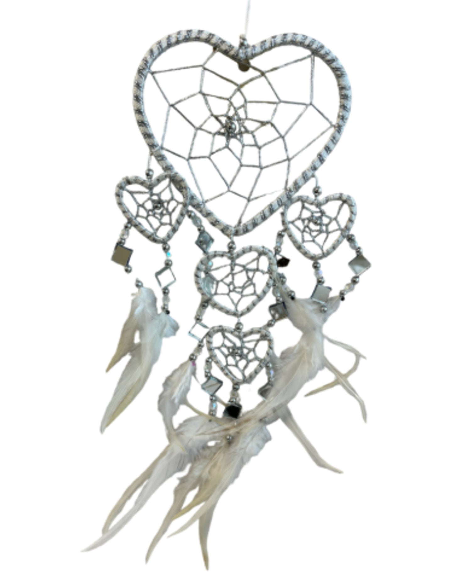 Image for dromenvanger-hartje-met-spiegels-wit-11-cm-dreamcatcher.jpg