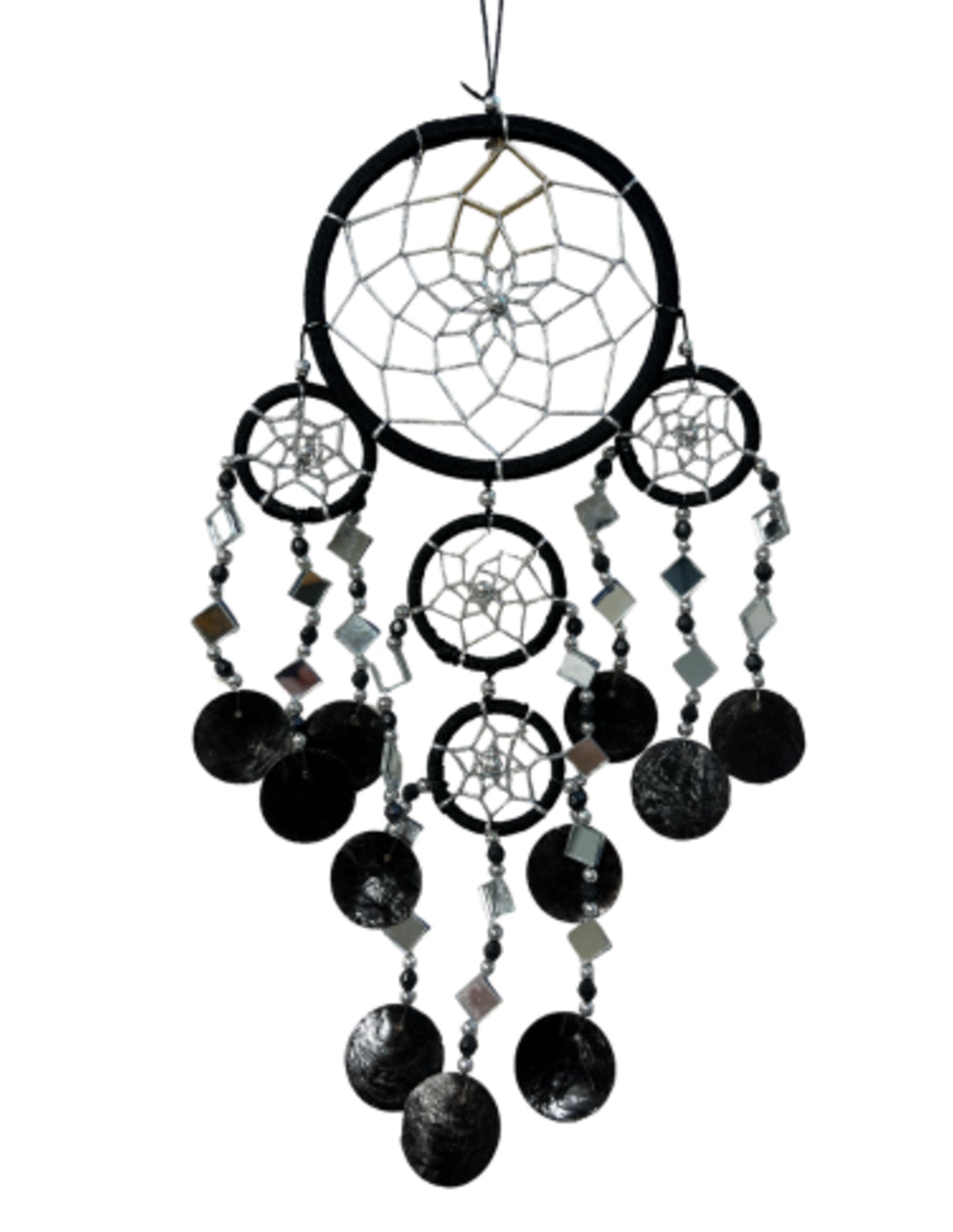 Image for dromenvanger-spiegel-schelp-11-cm-zwart-dream-catcher.jpg