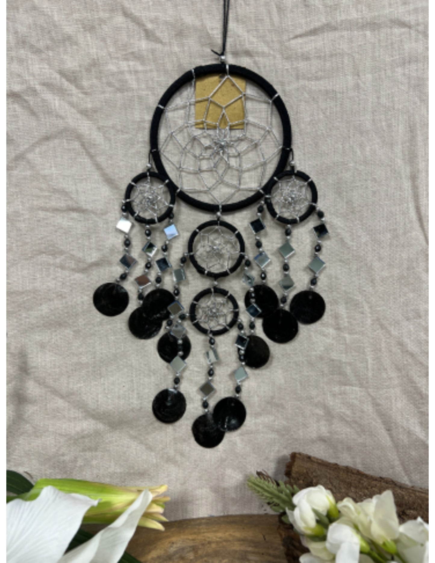 Image for dromenvanger-spiegel-schelp-11-cm-zwart-dream-catcher_3.jpg