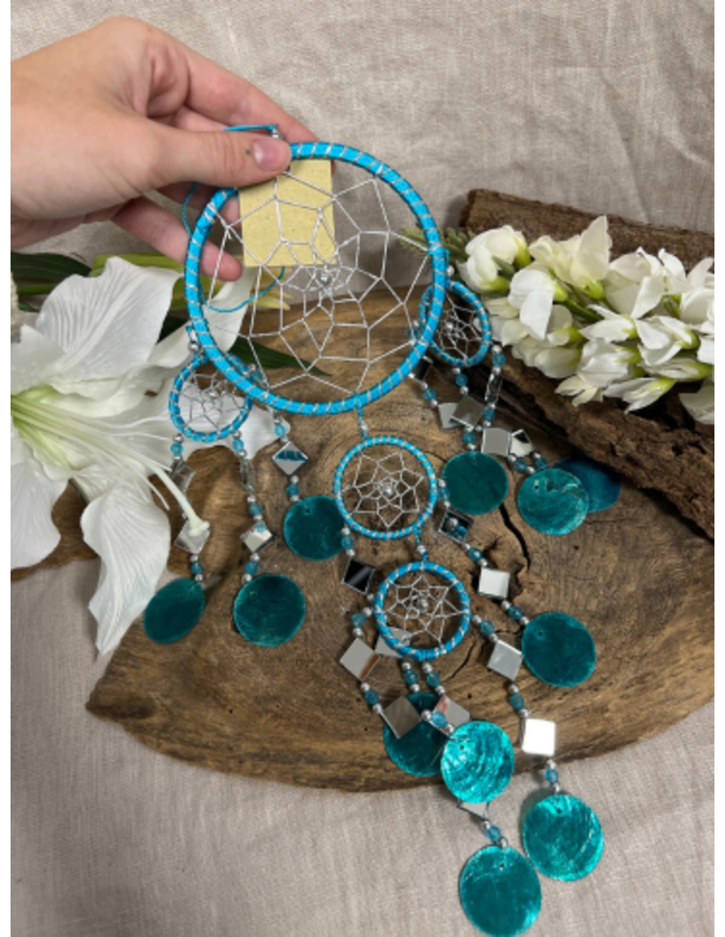 Image for dromenvanger-spiegel-schelp-11cm-turquoise_1.jpg