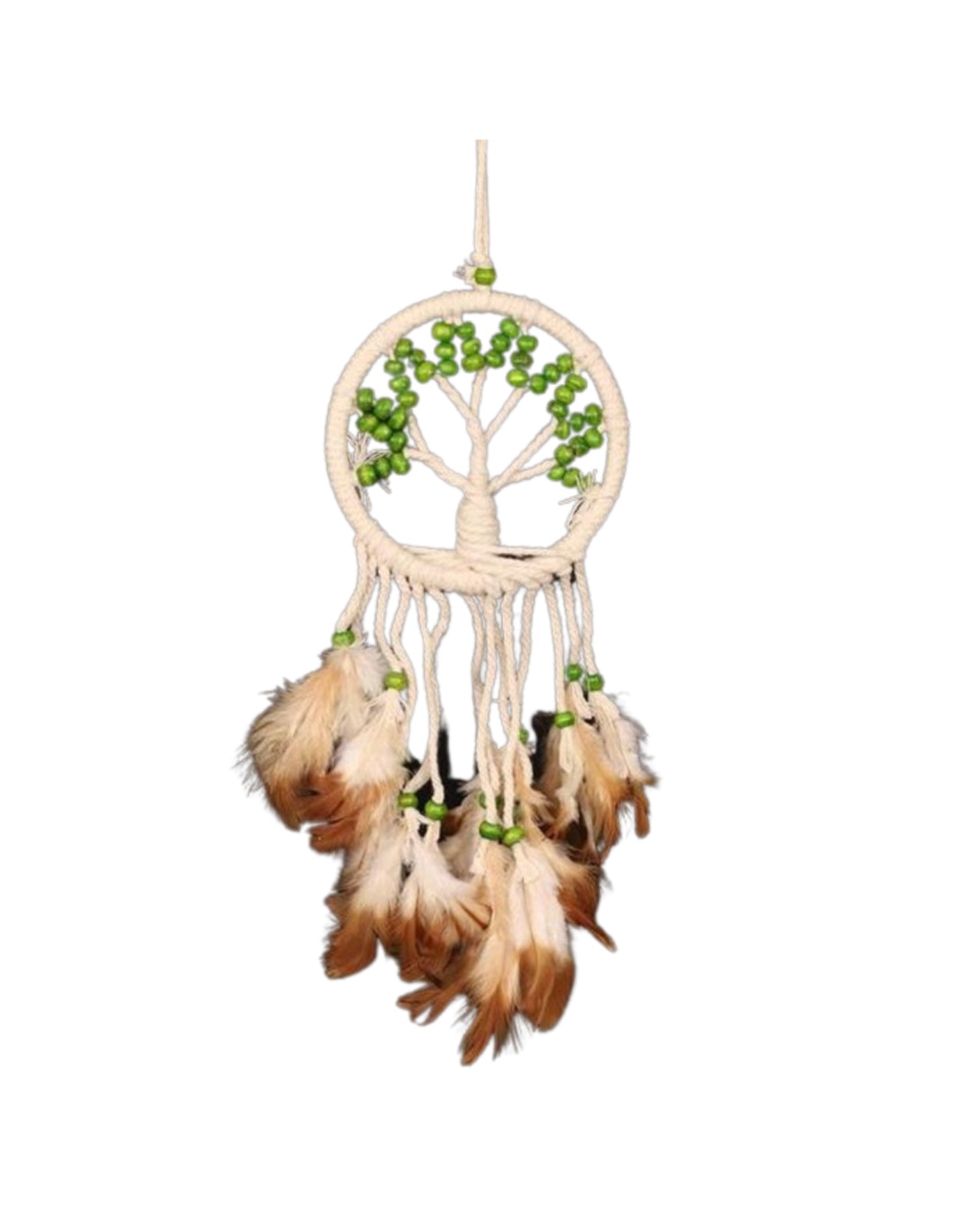 Image for dromenvanger-tree-of-life-groene-kralen-9cm-dreamcatcher_1.jpg