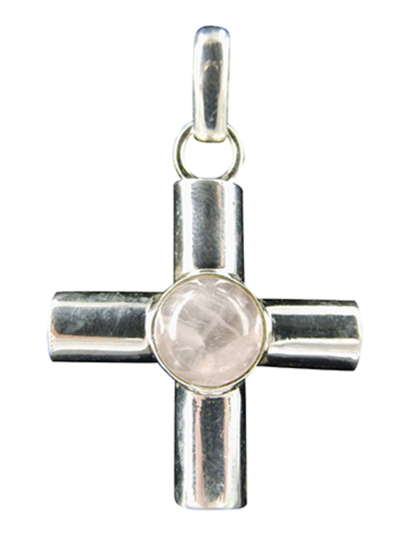 Image for roze-kwarts-hanger-in-zilver-breed-kruis.jpg