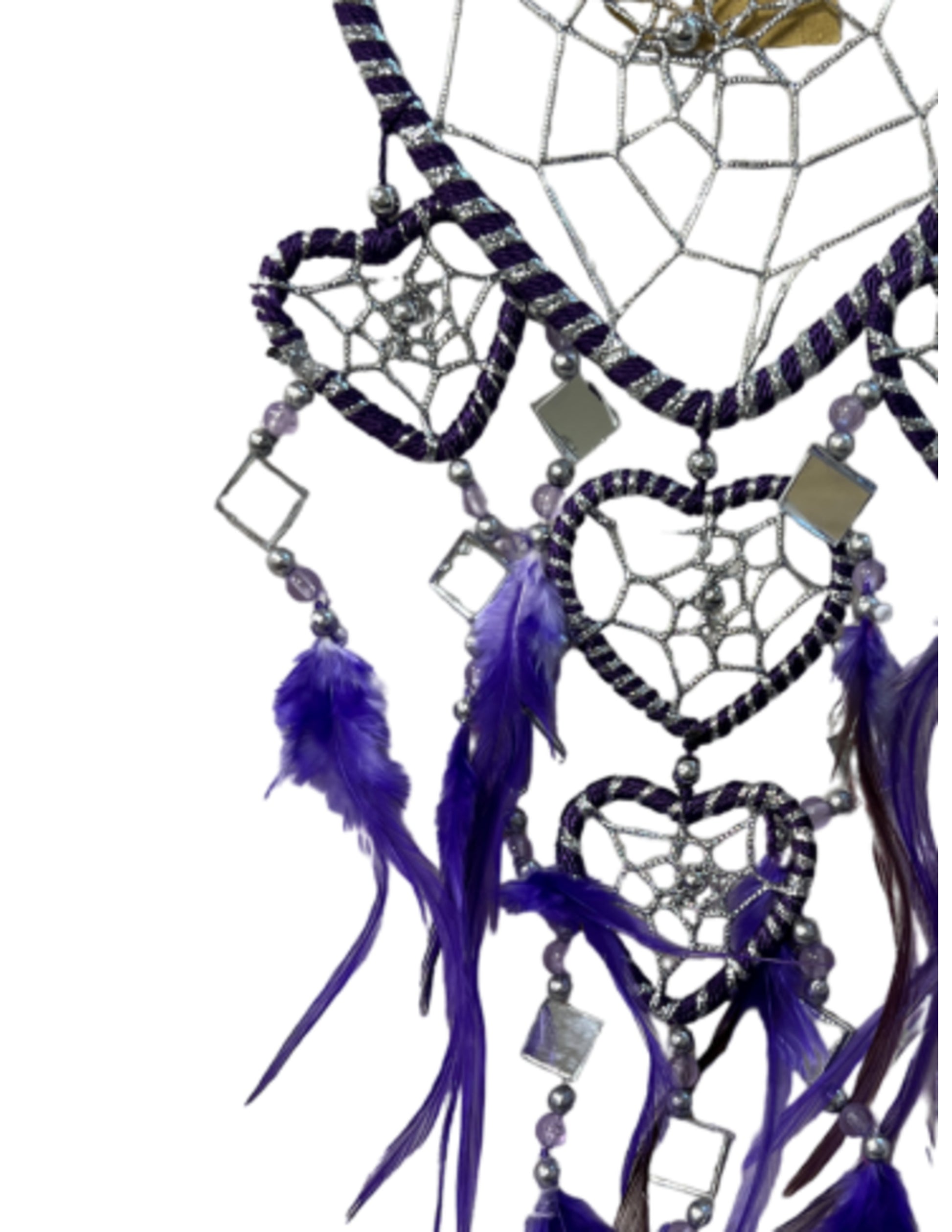 Image for dromenvanger-hartje-met-spiegels-paars-11-cm-dreamcatcher_2.jpg