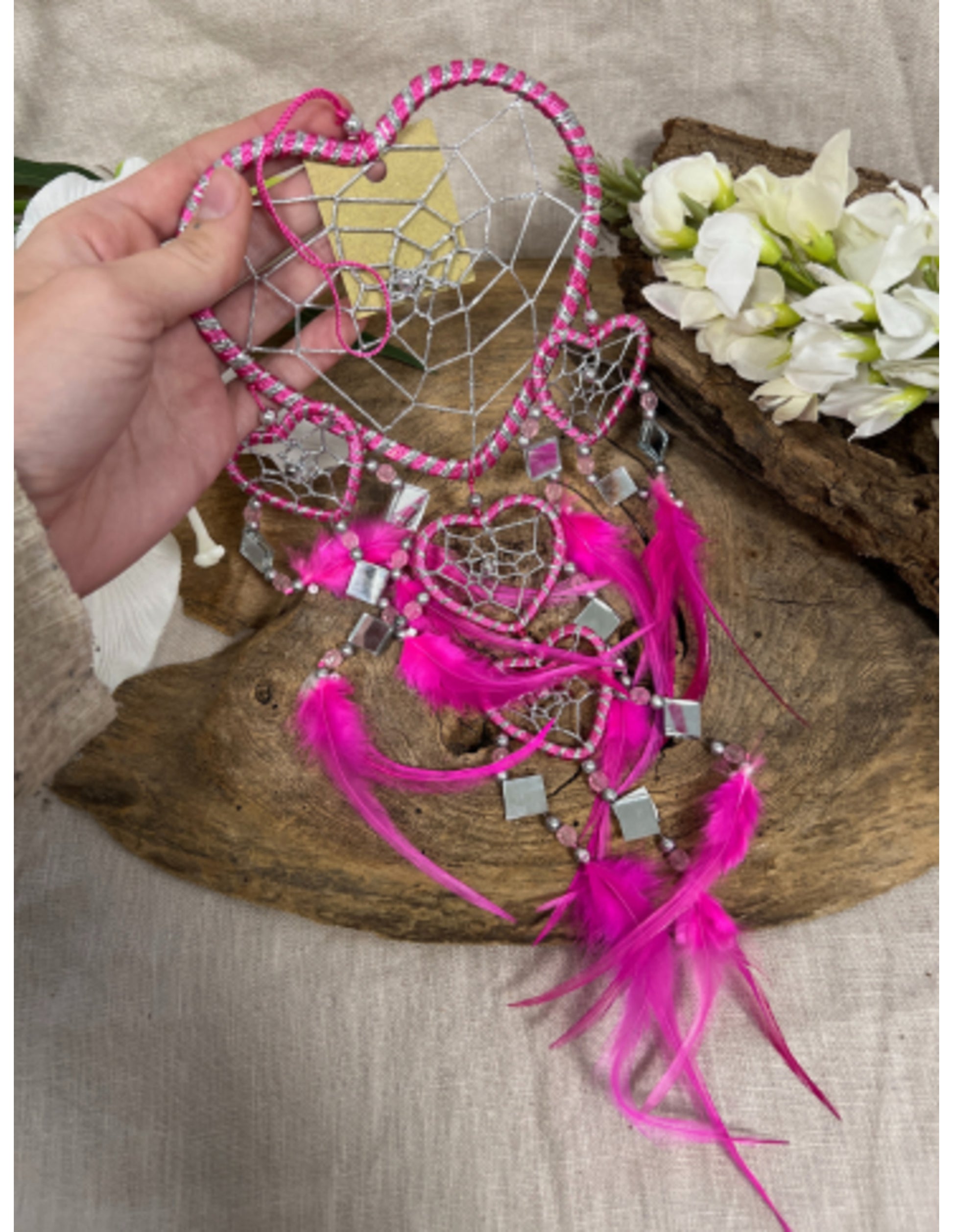Image for dromenvanger-hartje-met-spiegels-roze-11-cm-dreamcatcher_1.jpg