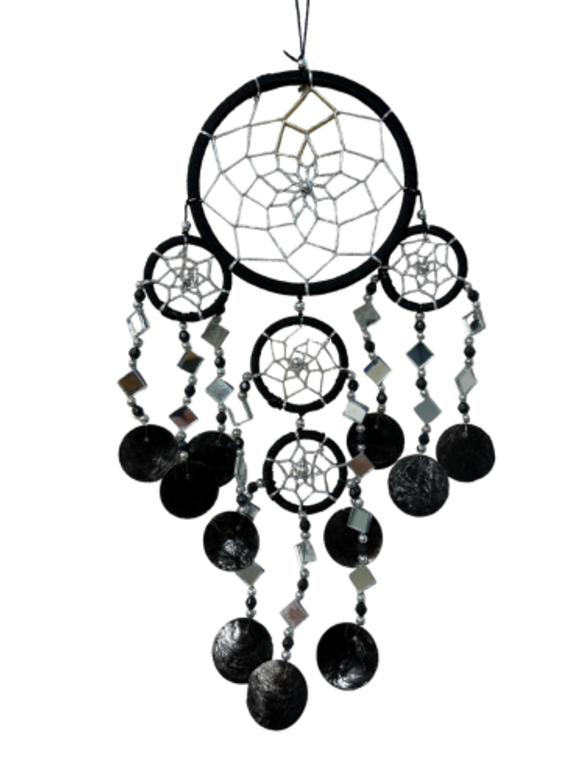 Image for dromenvanger-spiegel-schelp-11-cm-zwart-dream-catcher.jpg