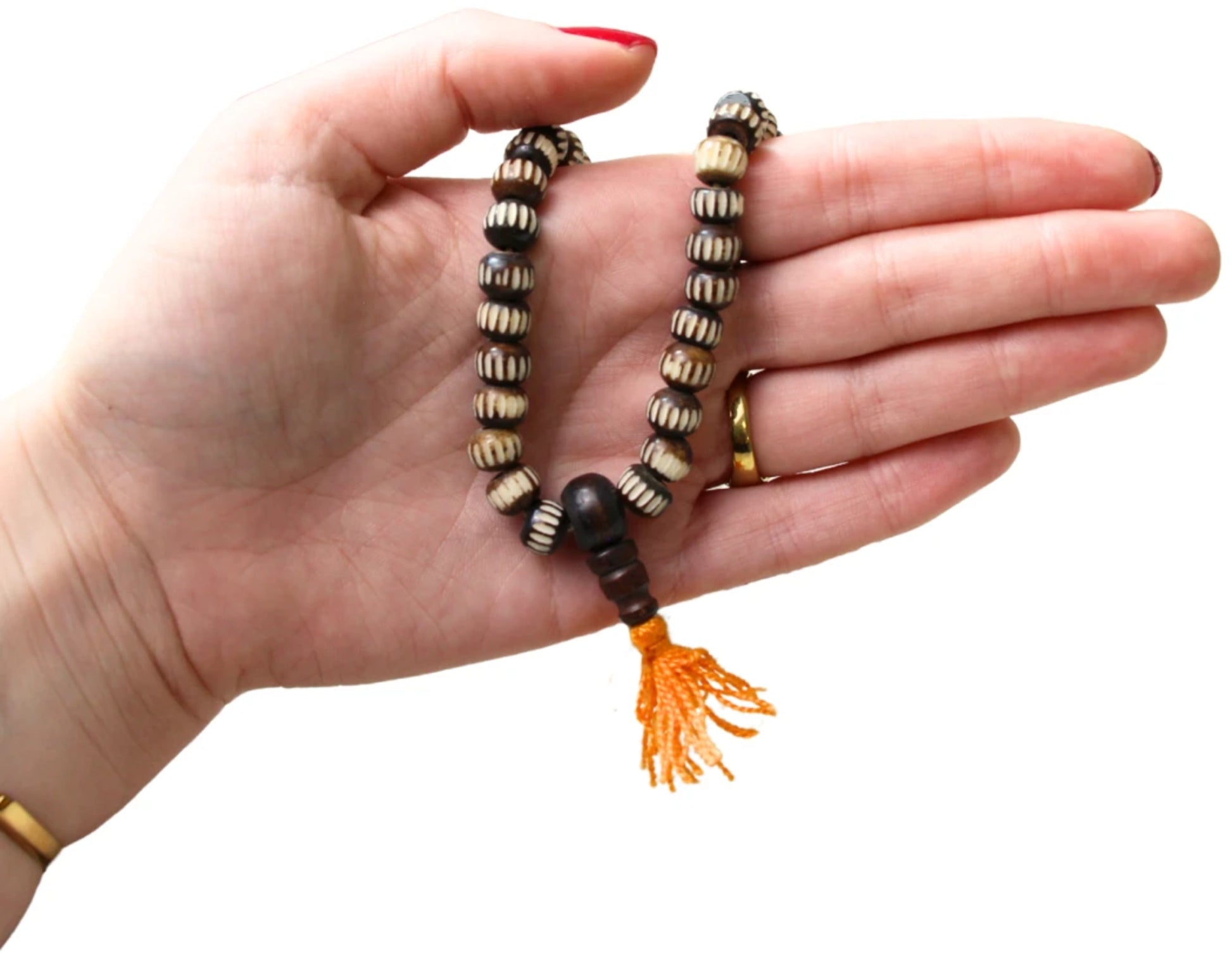 Image for mala-been-tweekleurig-streepjes-35-cm-zwartwit-oranje-kwast_2.jpg