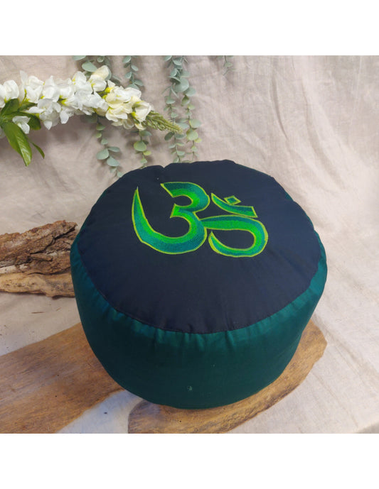 Image for yoga-styles-meditatiekussen-symbolic-ohm-groot-groen-op-zwart_1.jpg