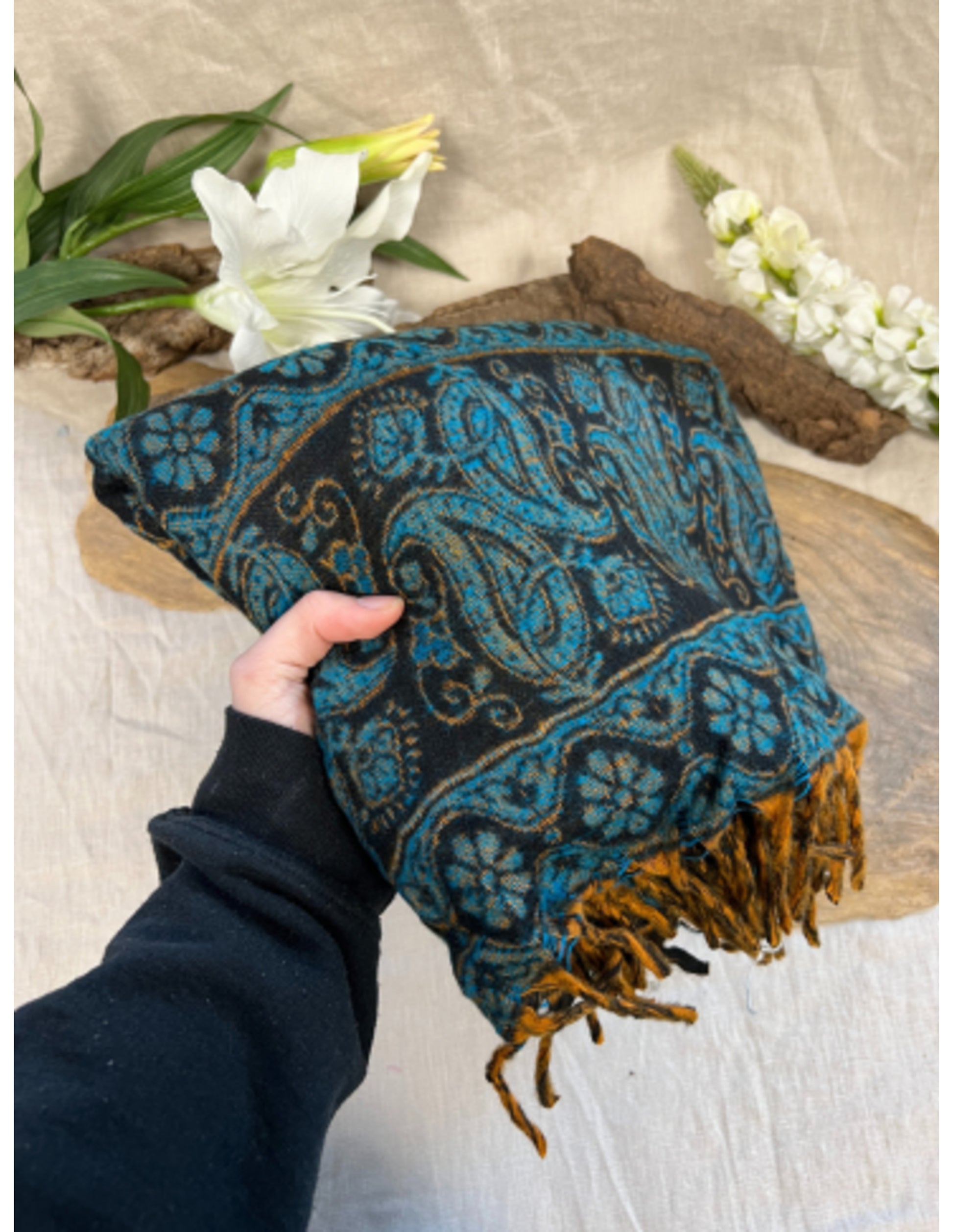 Image for yogastyles-meditatiedeken-121-zwartblauworanje_3.jpg